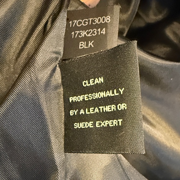 Kenneth Cole Black Leather Jacket with BOLD Gold Accents - Picture 17 of 17